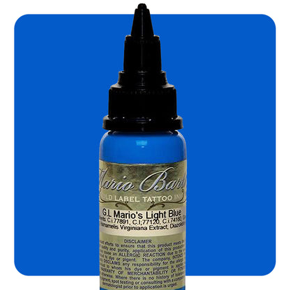 Mario's Light Blue Mario Barth Gold Label — Intenze Tattoo Ink — 1oz Bottle - Monster Steel