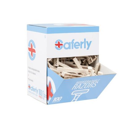 Saferly Stainless Steel Biodegradable Skin Prep Razors — Box of 100 - Painful Pleasures