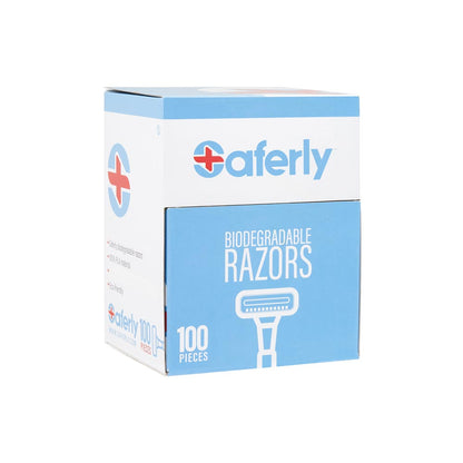 Saferly Stainless Steel Biodegradable Skin Prep Razors — Box of 100 - Painful Pleasures