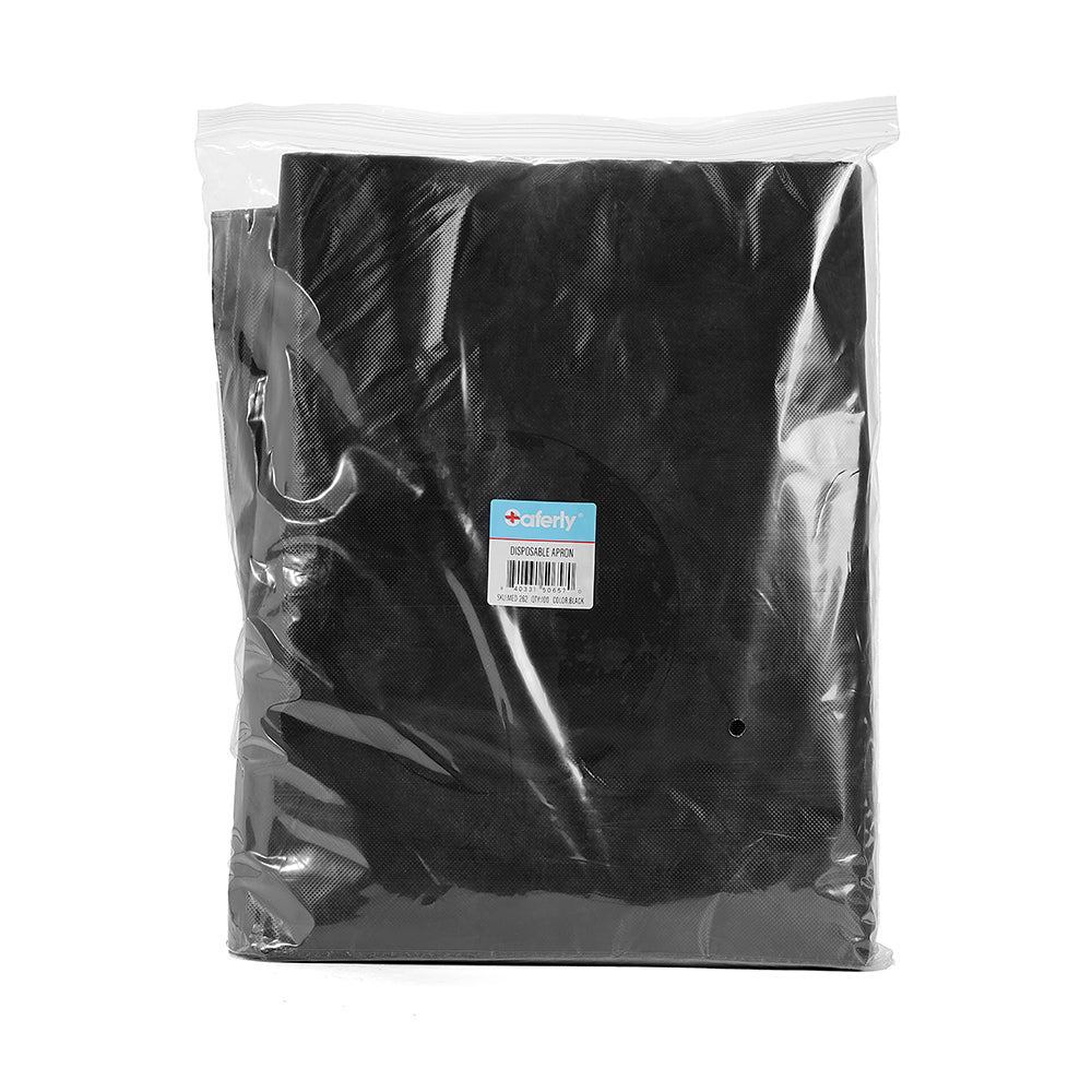 Saferly Disposable Black Aprons — Pack of 100 - Painful Pleasures