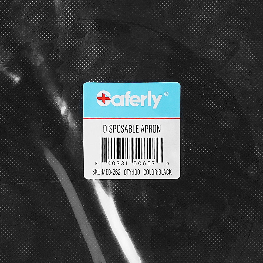 Saferly Disposable Black Aprons — Pack of 100 - Painful Pleasures