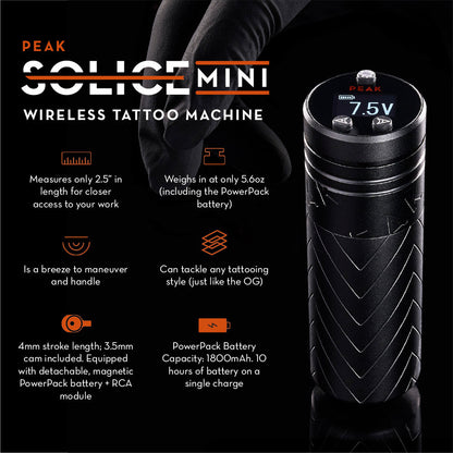 Peak Solice Mini Wireless Tattoo Kit for Apprentices - Monster Steel