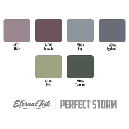 Eternal Tattoo Ink - Mike DeVries Perfect Storm Set of 6 - 1oz Bottles - Monster Steel