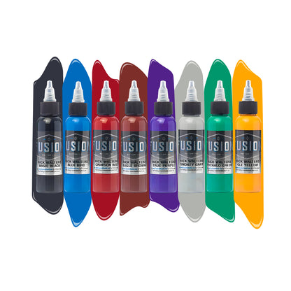 Fusion Tattoo Ink | Rick Walters 8-Color Palette Signature Set | 1 oz - Monster Steel