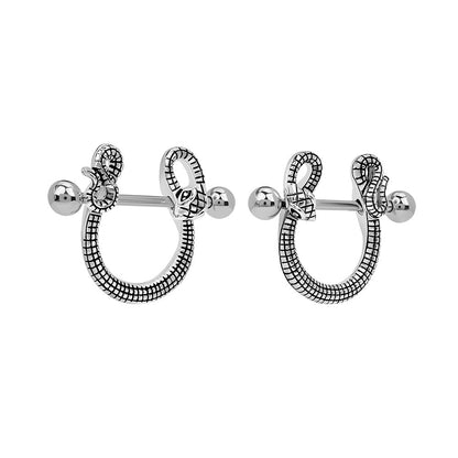 14g 7/8" Snake Nipple Shield Jewelry — Price Per Pair - Monster Steel