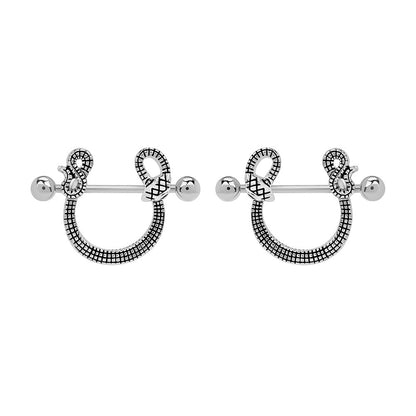 14g 7/8" Snake Nipple Shield Jewelry — Price Per Pair - Monster Steel