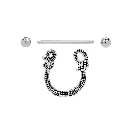 14g 7/8" Snake Nipple Shield Jewelry — Price Per Pair - Monster Steel