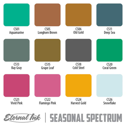 Eternal Tattoo Ink - Seasonal Spectrum Set of 12 - 1oz Bottles - Monster Steel