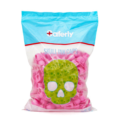 Saferly Skull Ink Caps — Size #16 (Large) — Bag of 200 - Monster Steel