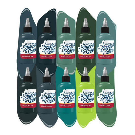 StarBrite Sterilized Tattoo Ink | Scott Marshall Subterranean Series | 1 oz 10-Bottle Set - Monster Steel
