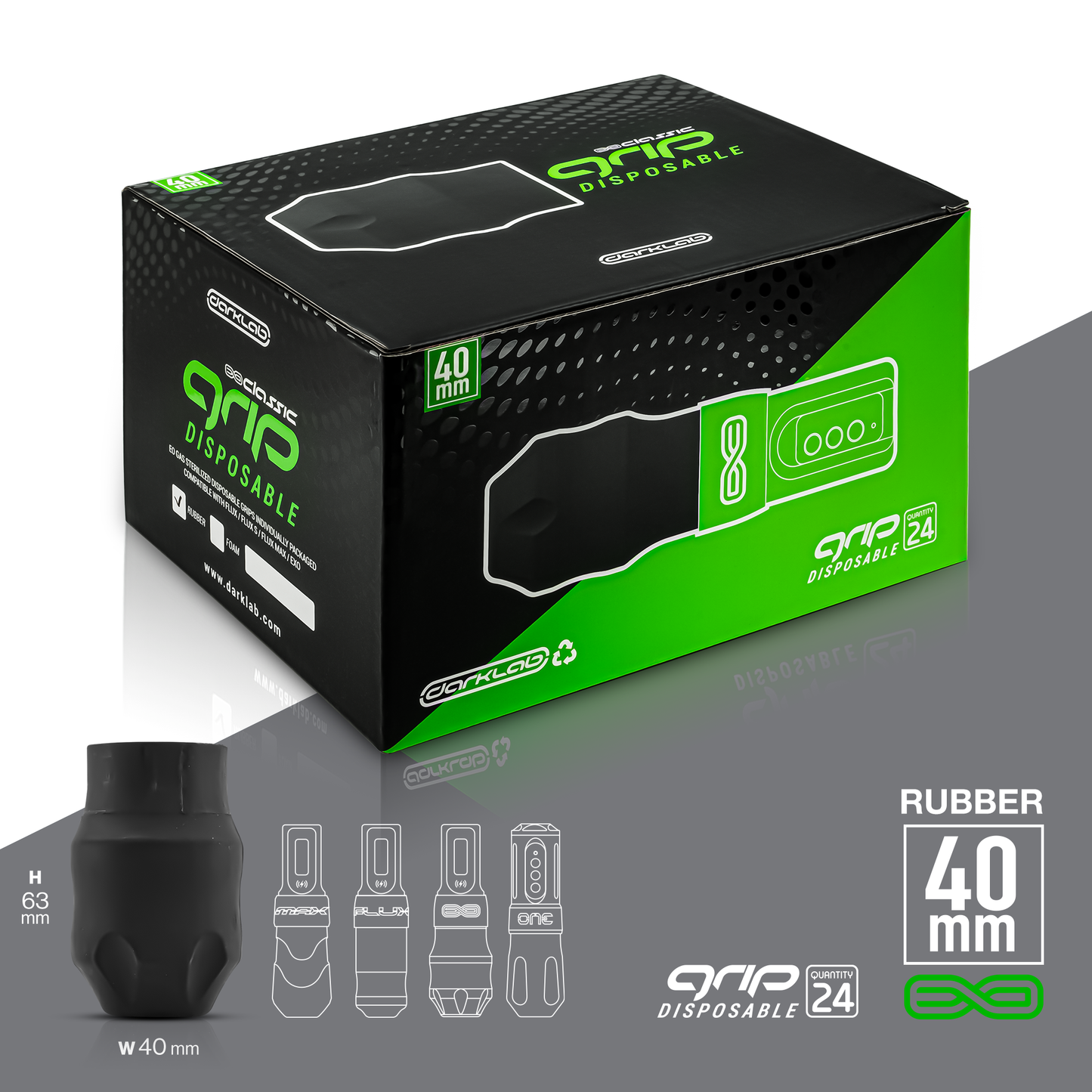 Wide 40mm Disposable Rubber Grip - Box of 24 - Monster Steel