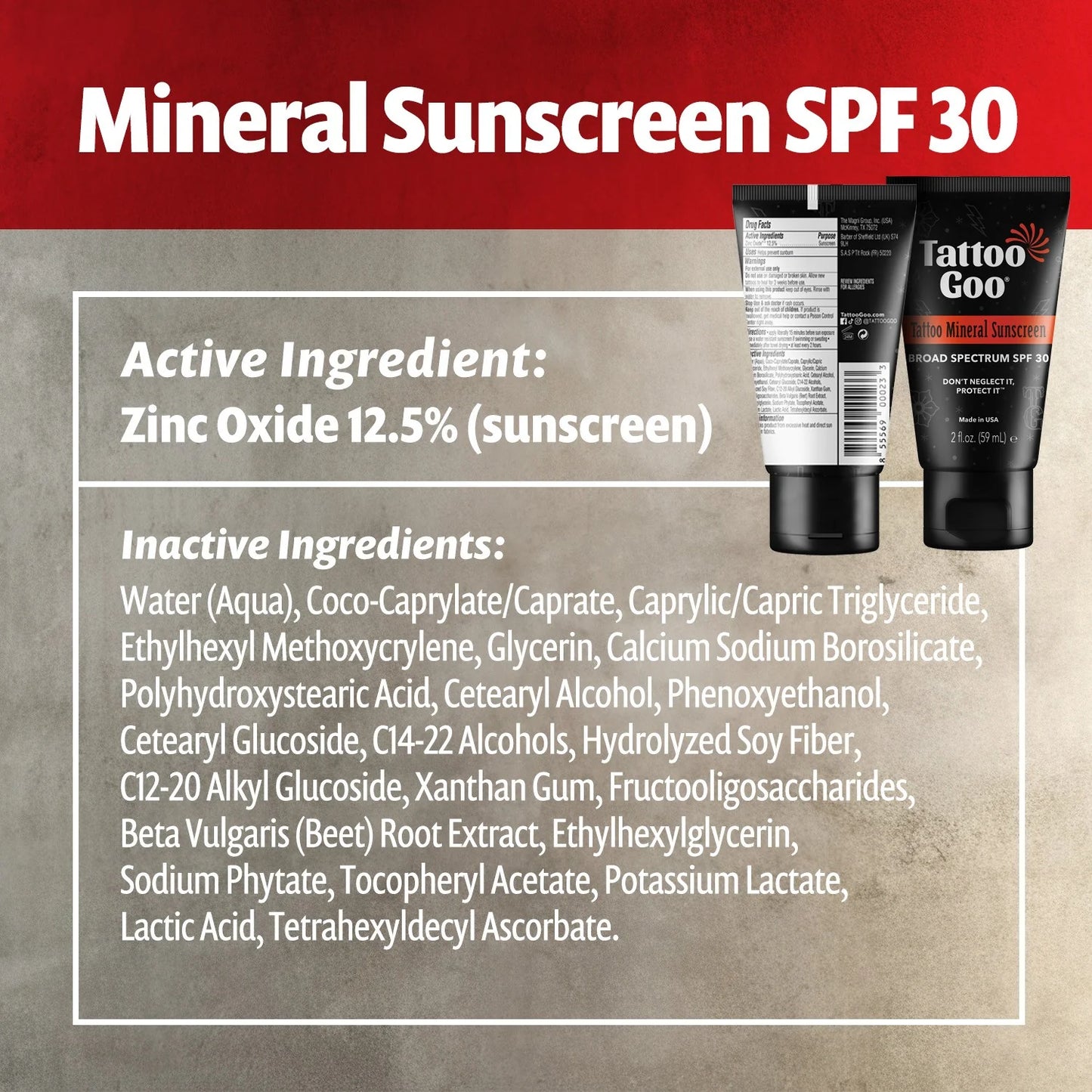 Tattoo Goo Mineral Sunscreen — SPF 30