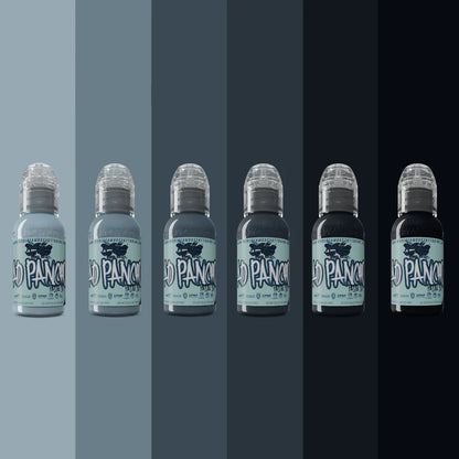 A.D. Pancho Pastel Greys Set — World Famous Tattoo Ink — Pick Size - Monster Steel