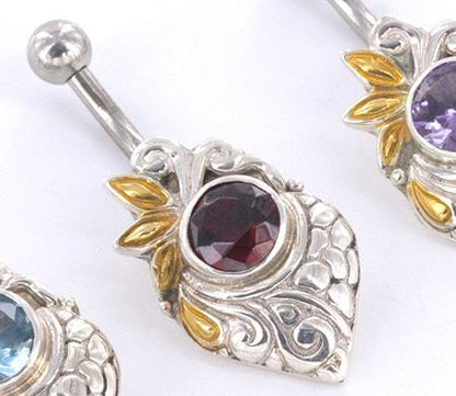 GOLD PLATED Merpati Indonesian 14g 7/16" Belly Button Jewelry