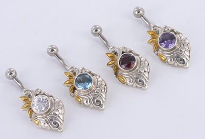 GOLD PLATED Merpati Indonesian 14g 7/16" Belly Button Jewelry