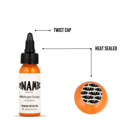 Dynamic Tattoo Ink Bright Orange 1 oz - 4