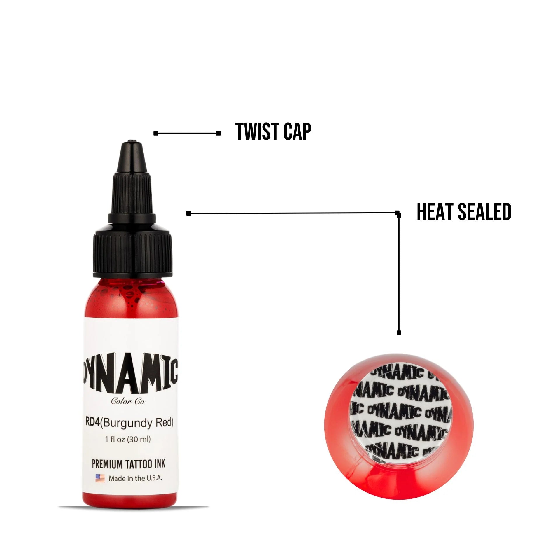 Dynamic Tattoo Ink Burgundy Red 1 oz - 4