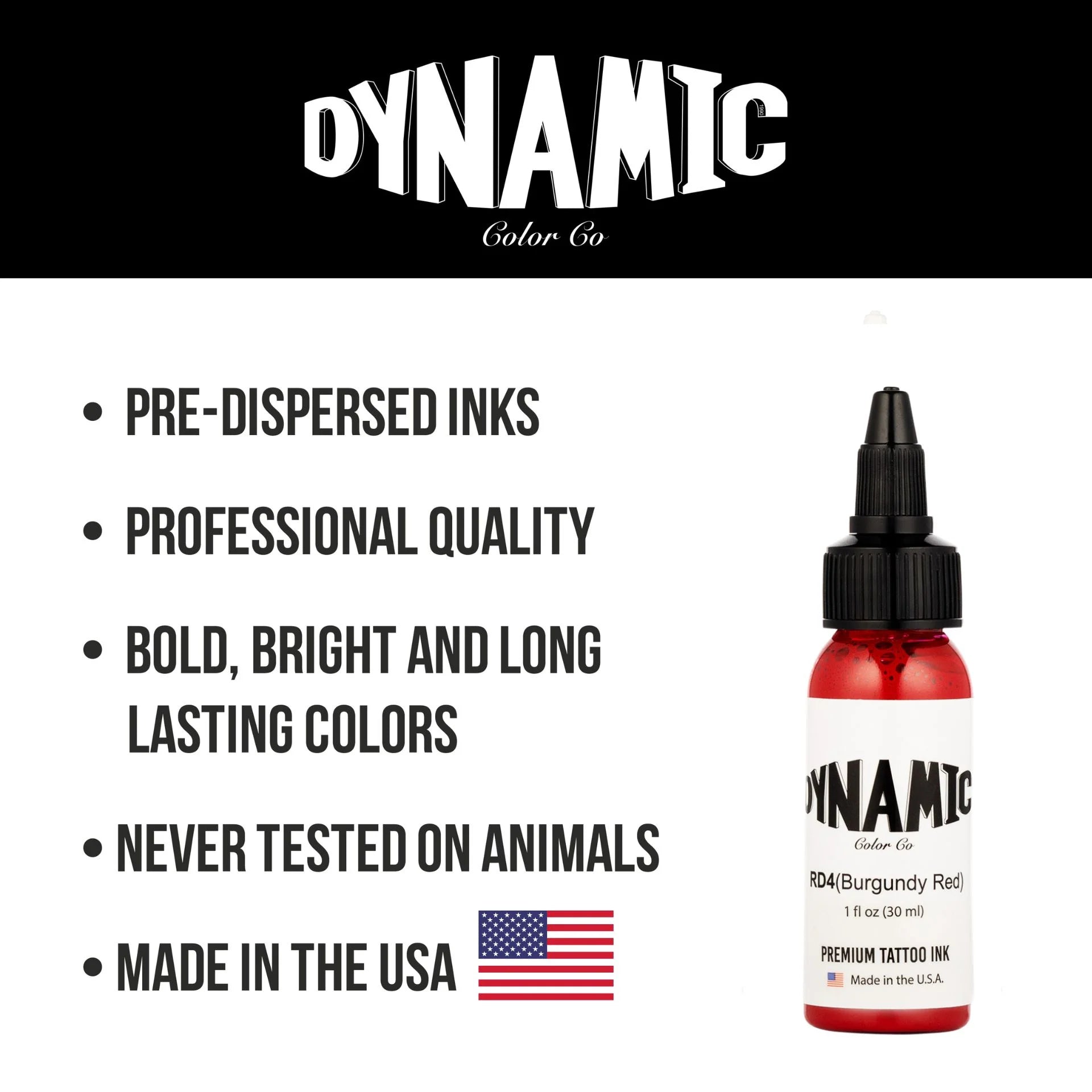 Dynamic Tattoo Ink Burgundy Red 1 oz - 5