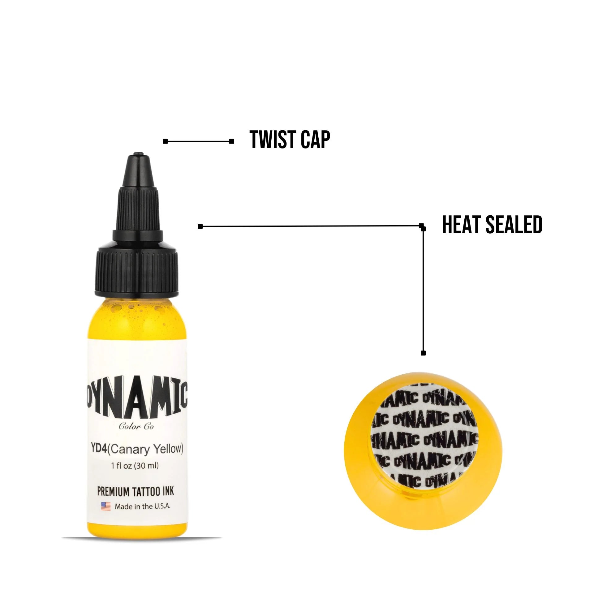 Dynamic Tattoo Ink  Canary Yellow 1 oz - 4