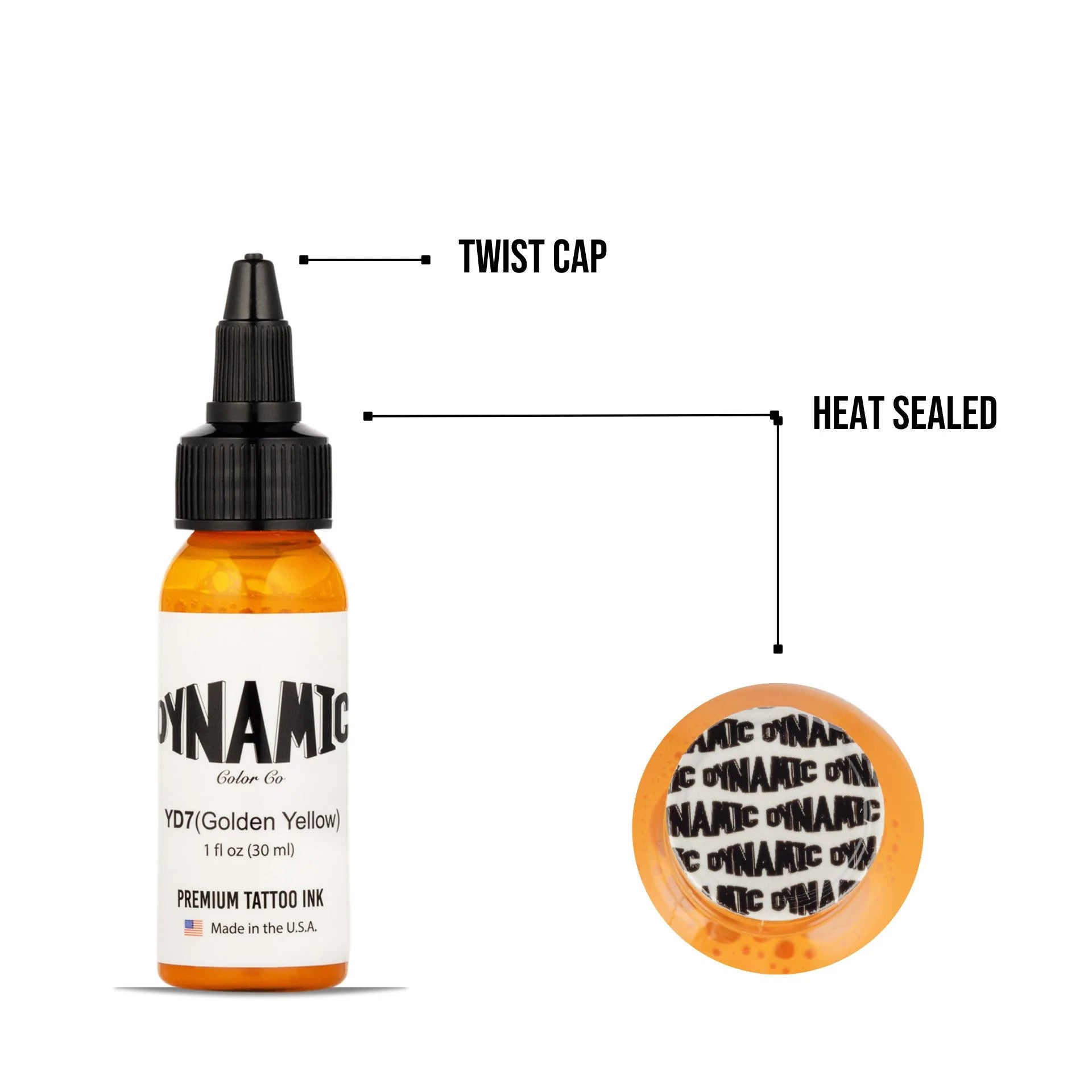 Dynamic Tattoo Ink Golden Yellow 1 oz - 4