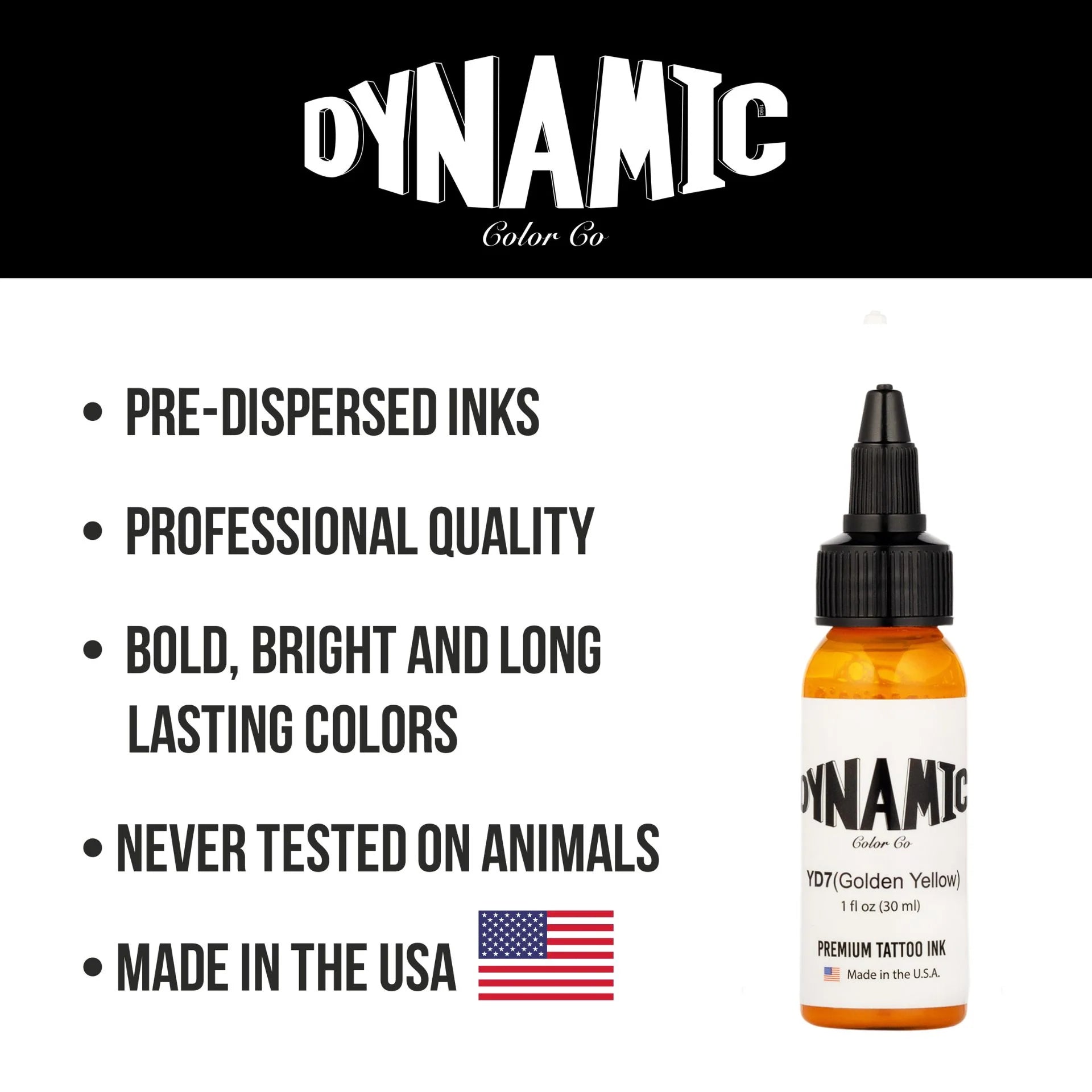 Dynamic Tattoo Ink Golden Yellow 1 oz - 5