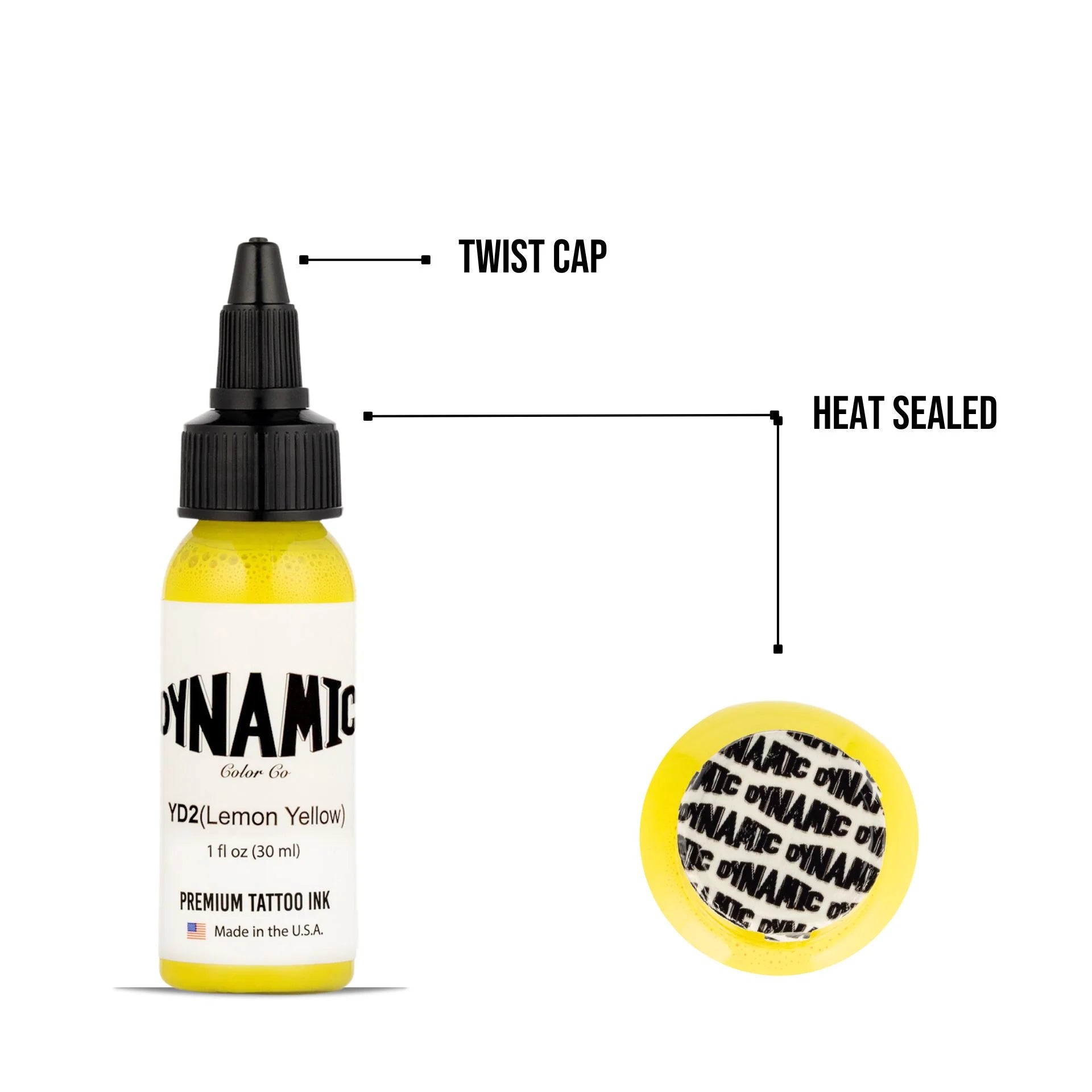 Dynamic Tattoo Ink Lemon Yellow 1 oz - 4