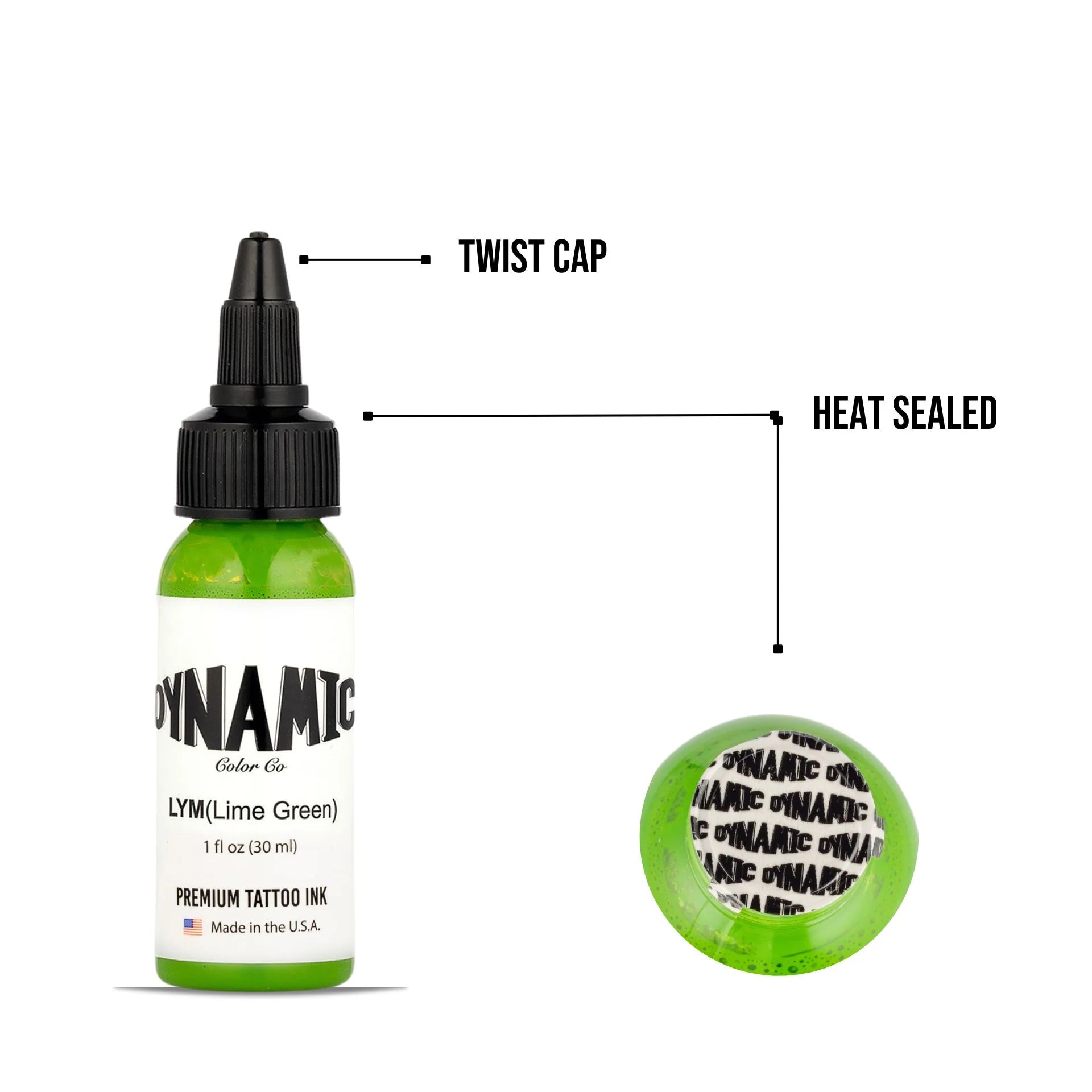 Dynamic Tattoo Ink Lime Green 1 oz - 4