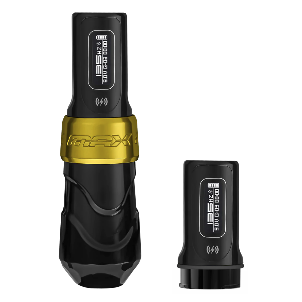 FK Irons Flux Max Tattoo Machine with 2 PowerBolt 2.0 — Pick Color and Stroke Length - Monster Steel