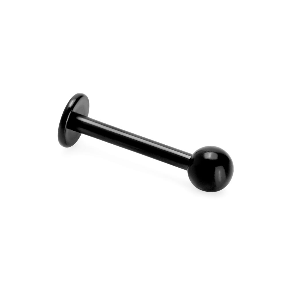 14g Externally Threaded PVD Black Titanium Labret Post w/ Ball — Price ...