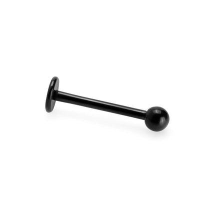 16g Externally Threaded PVD Black Titanium Labret Post w/ Ball — Price Per 1 - Monster Steel