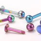 14g Externally Threaded Titanium Labret Stud — 1/4" to 7/16" — 18 Color Choices