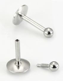 18g Stainless Steel Labret Internally Threaded - Monster Steel