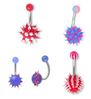14g 7/16" Koosh Mix Belly Button Rings - Price Per 10 - Monster Steel