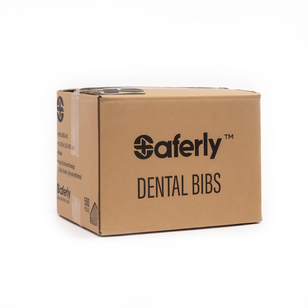 Saferly Medical Black Dental Bibs — 13” x 18” — Case of 500 - Monster Steel
