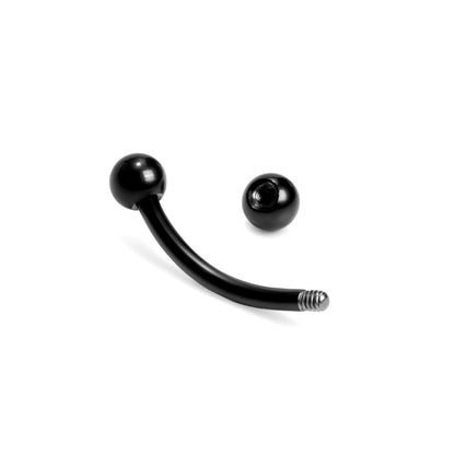 16g Externally Threaded PVD Black Titanium Bent Barbell w/ Balls — Price Per 1 - Monster Steel