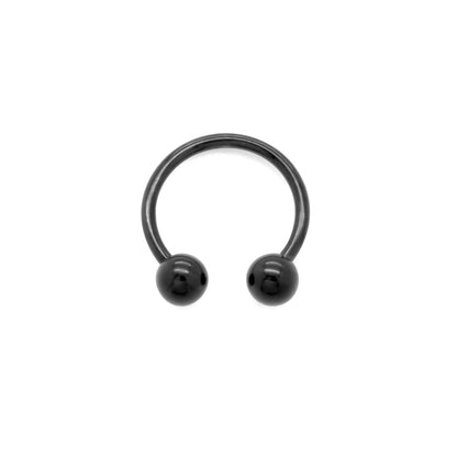 16g Externally Threaded PVD Black Titanium Circular Barbell w/ Balls — Price Per 1 - Monster Steel