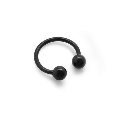 14g Externally Threaded PVD Black Titanium Circular Barbell w/ Balls — Price Per 1 - Monster Steel