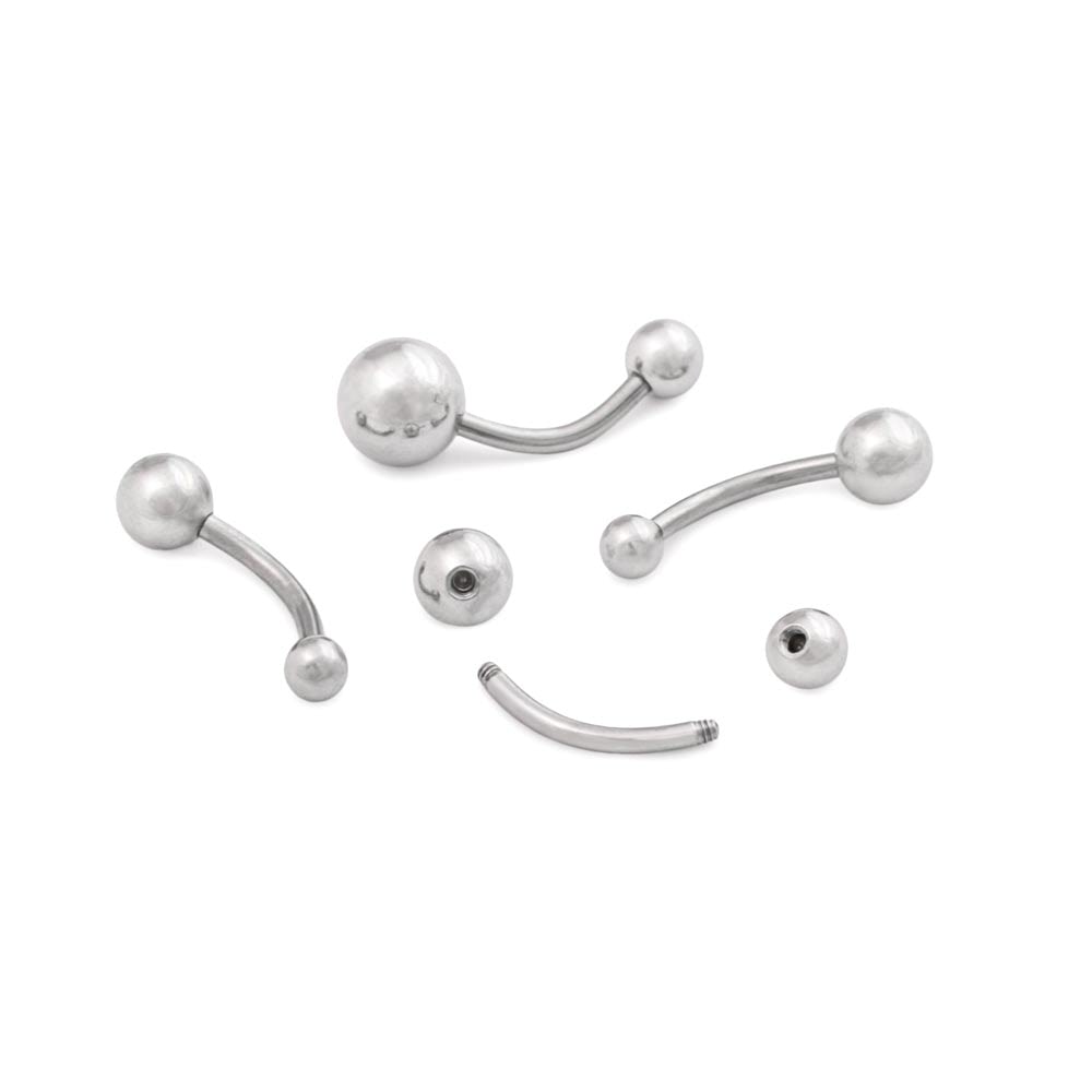14g 7/16” Steel Ball Belly Button Ring - 4mm/8mm