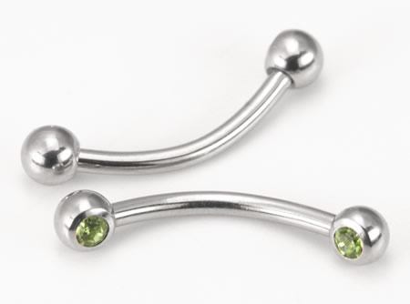 16g 3/8" Steel Micro Bent Barbell with 90 Degree Jewel Balls — Price Per 1 - Monster Steel