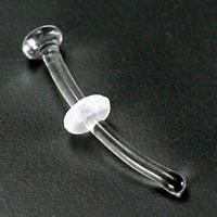 Clear Crystal Glass Bent Retainer — 18g–8g — Price Per 1