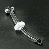 Clear Crystal Glass Bent Retainer — 18g–8g — Price Per 1 - Monster Steel