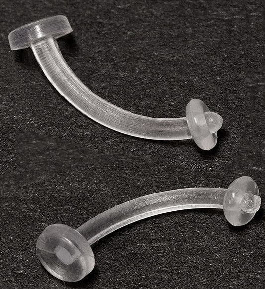 16g 3/8” Acrylic Soft Bent Barbell Eyebrow Retainer - Monster Steel