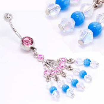 14g 7/16” Guadalupe Market Dangle Belly Button Ring - Monster Steel