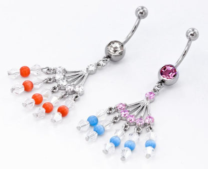 14g 7/16" Guadalupe Market Navel Single Gem Belly Jewelry Colors