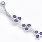 14g 3/8" Sterling Silver Dangle Piercing Navel Jewelry