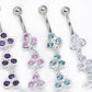 14g 3/8" Sterling Silver Dangle Piercing Navel Jewelry
