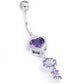 14g 3/8" HEART and KEY Belly Piercing Jewelry