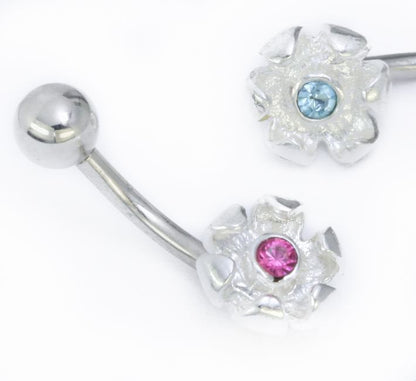 14g 3/8" Sterling Silver Small GRASP Belly Jewelry - Monster Steel