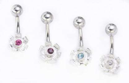 14g 3/8" Sterling Silver Small GRASP Belly Jewelry - Monster Steel