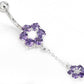 14g 3/8" FLOWER with Charm Belly Jewelry